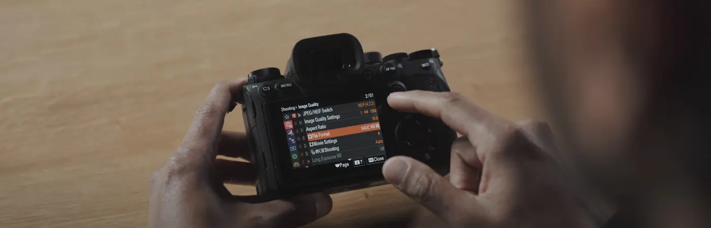 Sony A1 Het camera menu